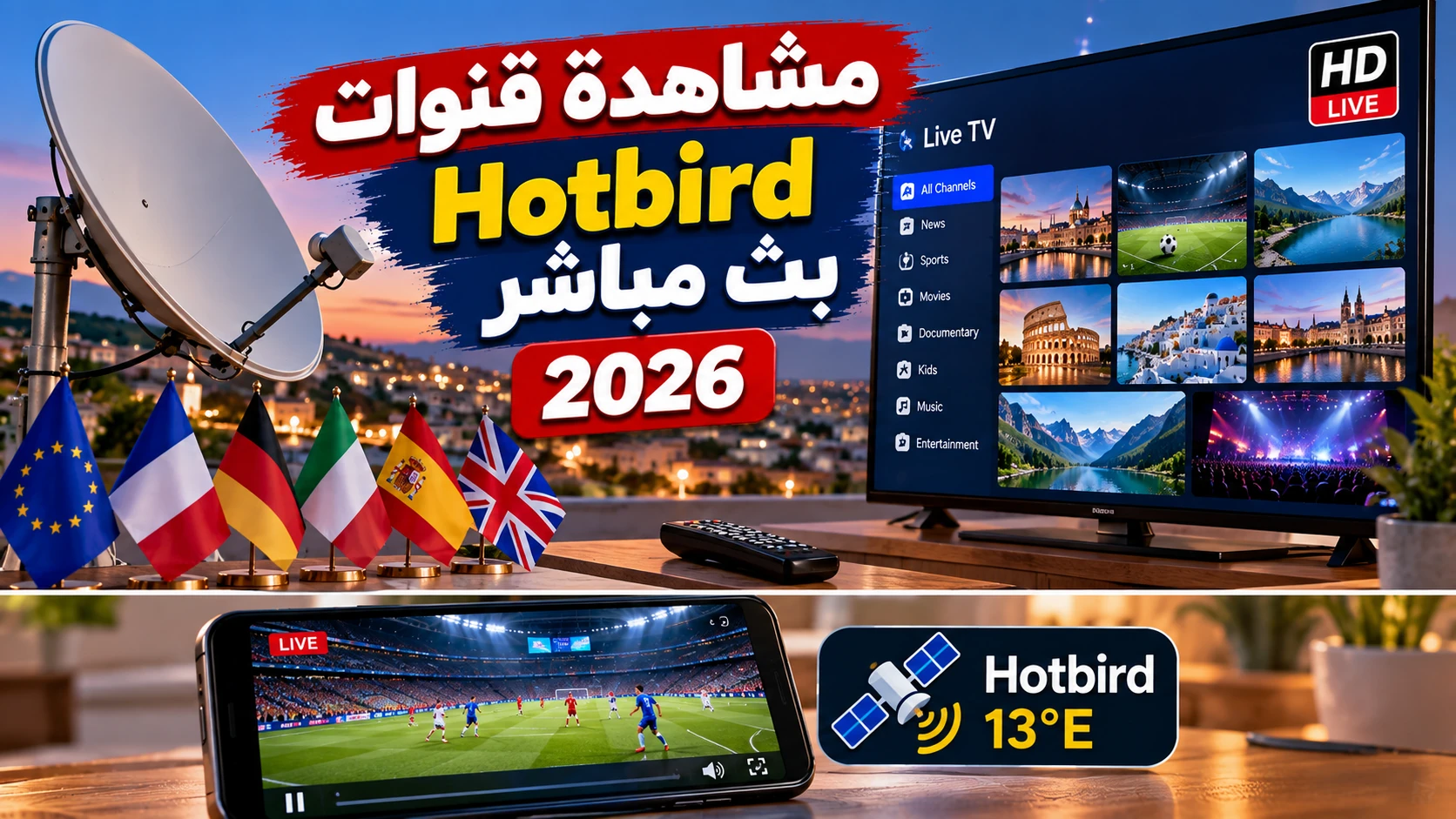 مشاهدة قنوات Hotbird بث مباشر 2026
