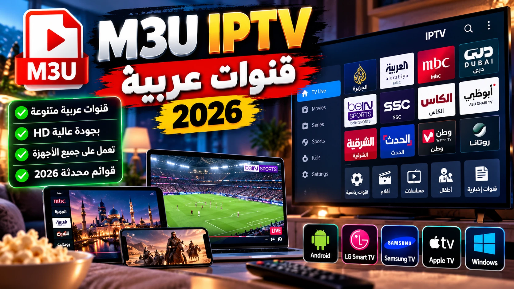 قنوات عربية m3u iptv 2026