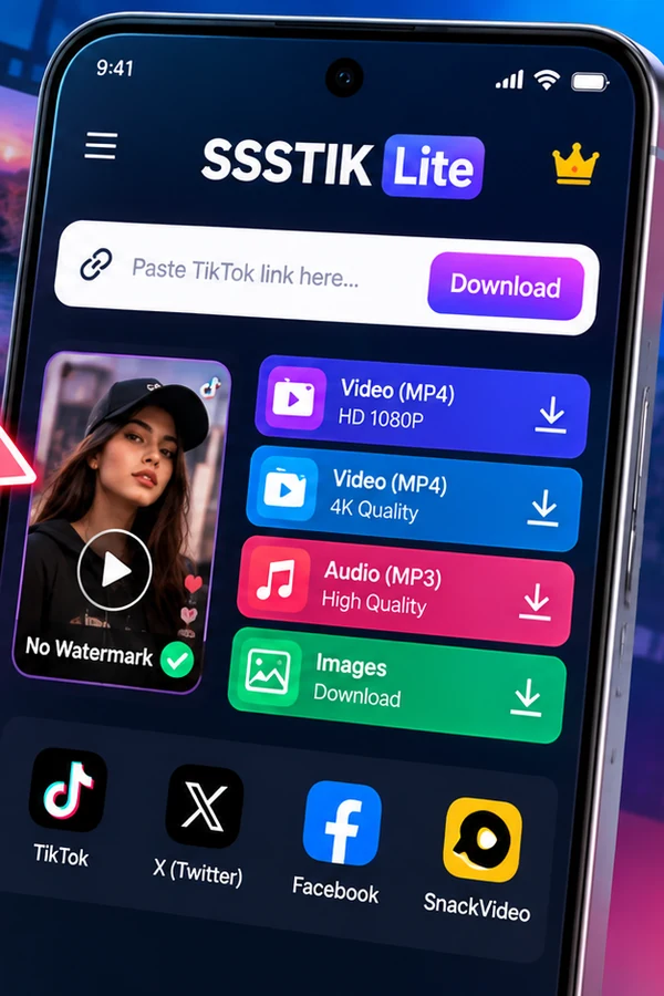 تحميل SSSTIK Video Downloader Lite APK بدون علامة مائية